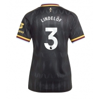 Camiseta Aston Villa Victor Lindelof #3 Segunda Equipación Replica 2026-27 para mujer mangas cortas